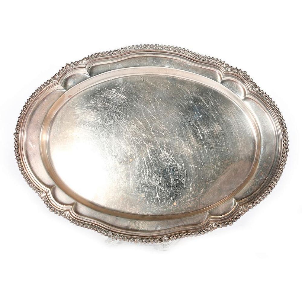 Appraisal: A sterling silver tray A sterling silver tray inches wide