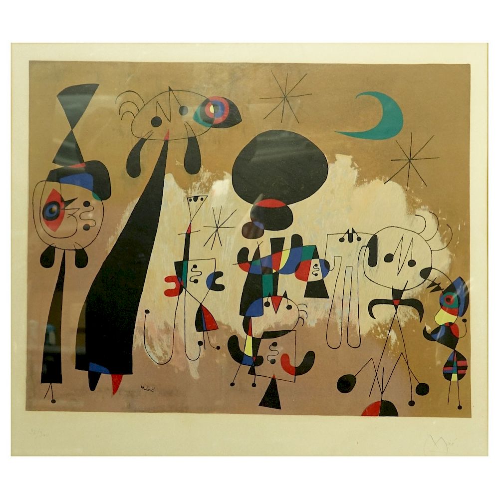 Appraisal: After Joan Miro Color Lithograph After Joan Miro Spanish -