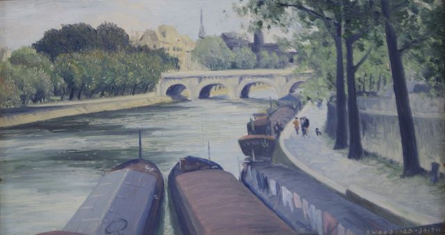 Appraisal: Sydney Woodward-Smith - Seine Barges circa s oil on board