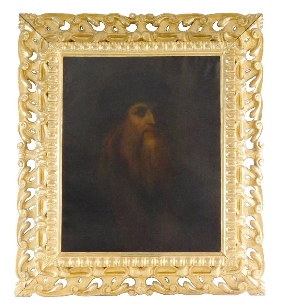 Appraisal: Antoine Sebastien Falardeau Canadian - Portrait of Leonardo DaVinci oil