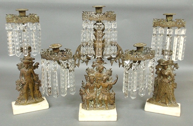 Appraisal: - Cornelius Co Philadelphia three-piece girandole set c centerpiece h