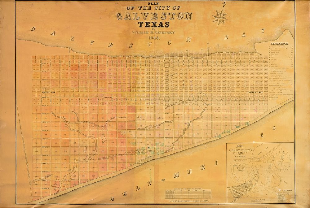 Appraisal: AN ANTIQUE MAP Plan of the City of Galveston Texas