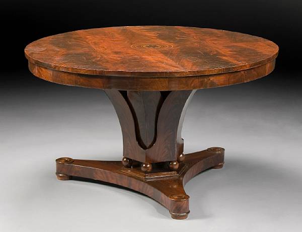 Appraisal: A Biedermeier mahogany center table third quarter th century The