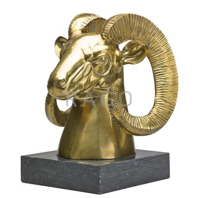 Appraisal: DORE BRONZE SCULPTURE Ram s head mounted on marble base