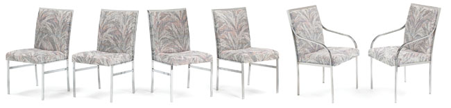 Appraisal: Pierre Cardin dining chairs set of six two armchairs and