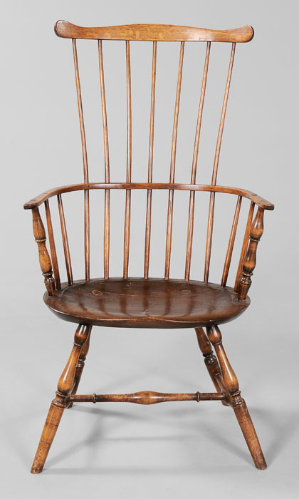 Appraisal: American Comb-Back Windsor Armchair New England th th century poplar