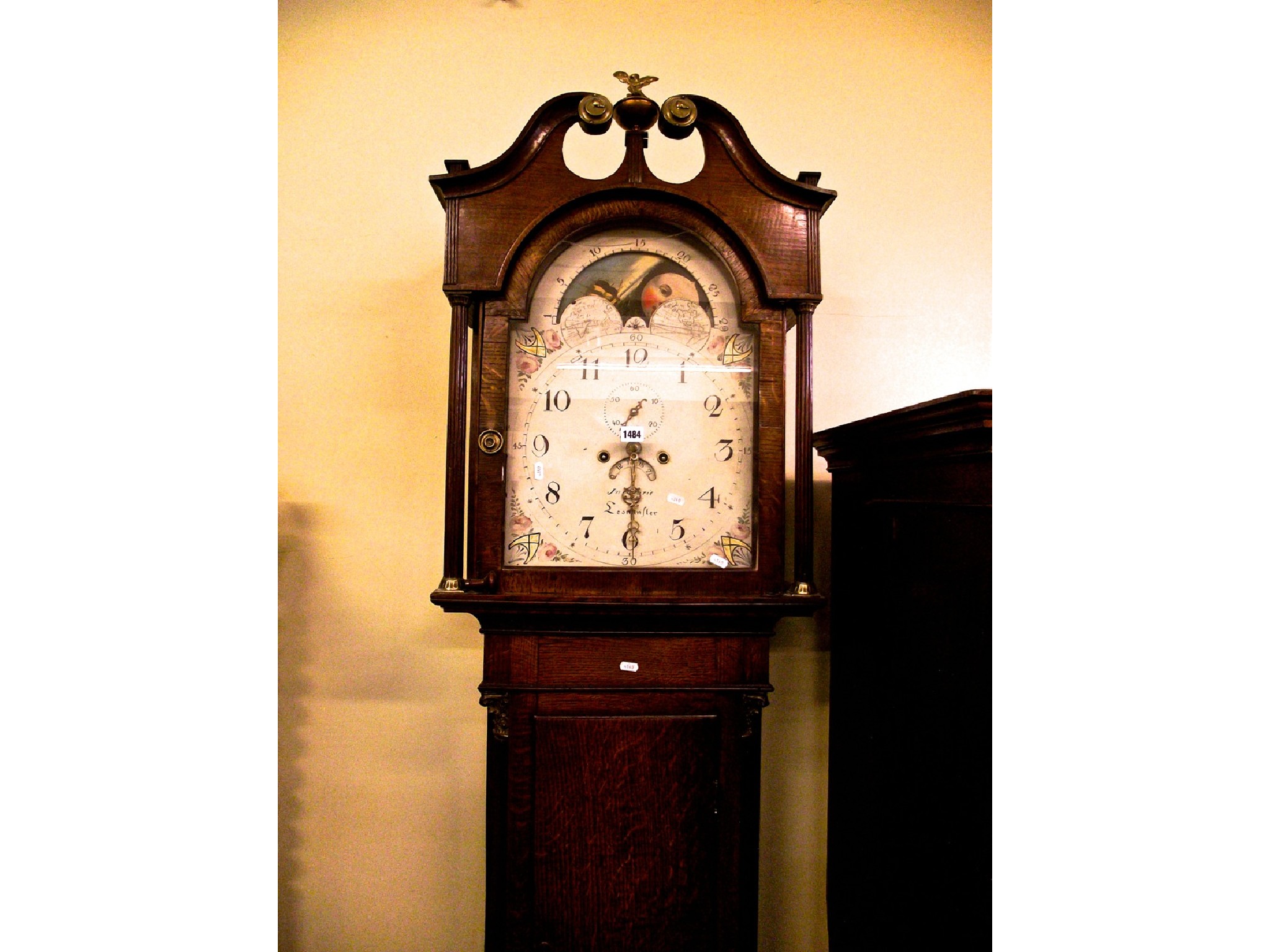 Appraisal: An early th century oak longcase clock the trunk with