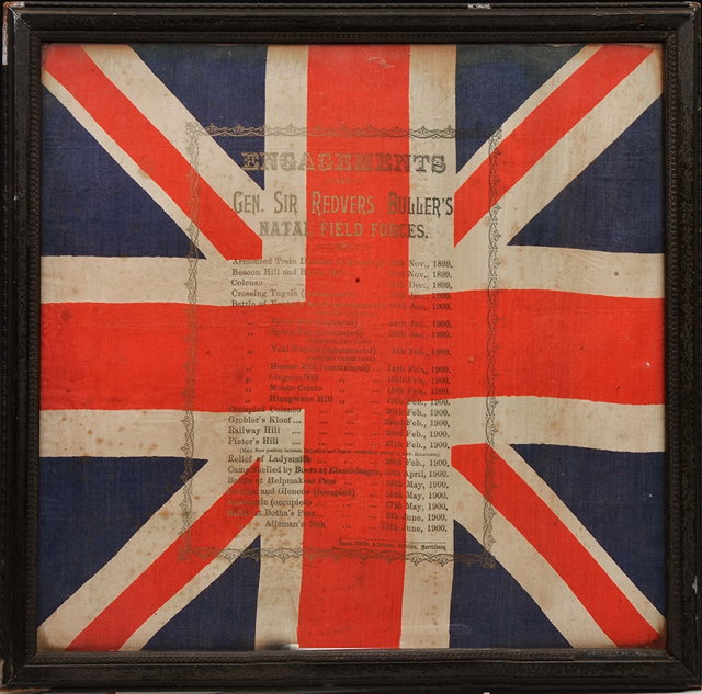 Appraisal: A UNION JACK FLAG printed in Maritzburg to commemorative the