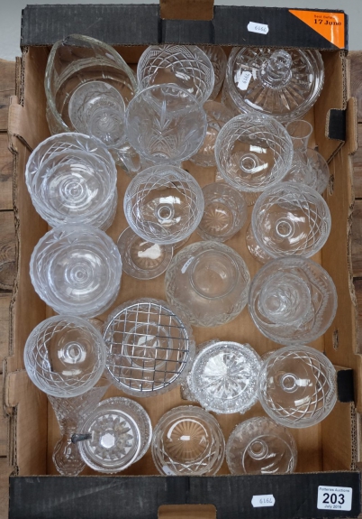 Appraisal: A collection of quality cut glass items including glasses vases