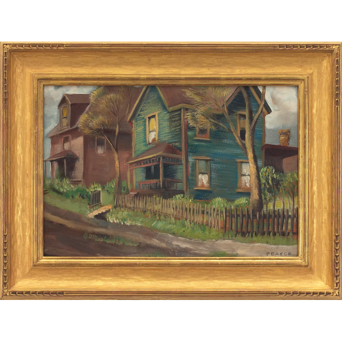 Appraisal: Pearce American th century Back Streets c oil on board