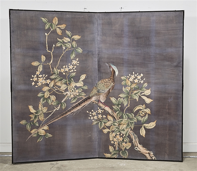 Appraisal: Chinese painted paper screen depicting a phoenix on a tree