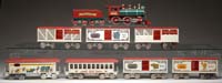 Appraisal: NINE PIECE MCCOY STANDARD GAUGE CIRCUS SET Out of production