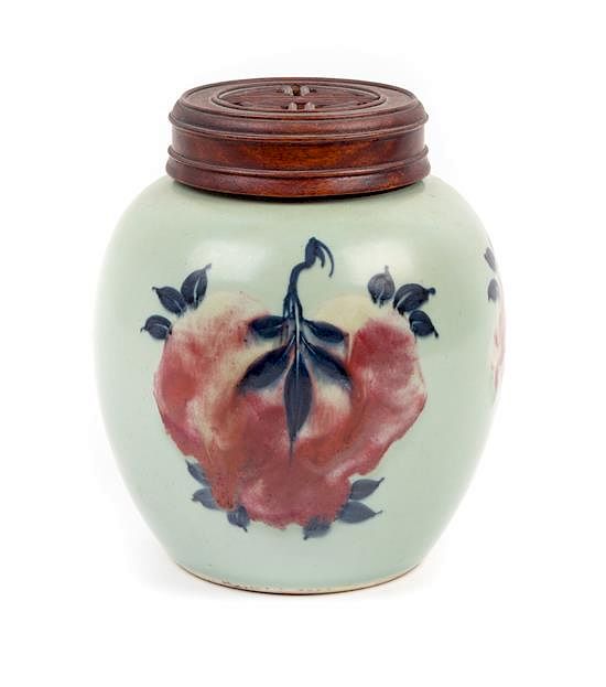 Appraisal: A Copper Red and Underglaze Blue Porcelain Ginger Jar Height