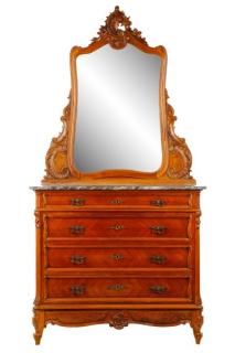 Appraisal: American Rococo Revival Mirrored Dresser American early to mid th