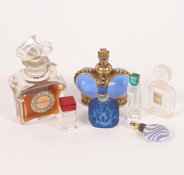 Appraisal: Collection of glass perfume scent bottles various shapes sizes makers