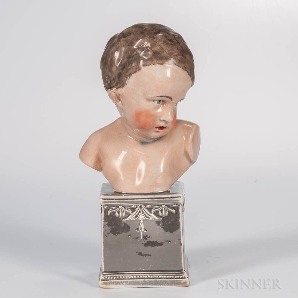 Appraisal: Silver Lustre Bust of a Child Silver Lustre Bust of