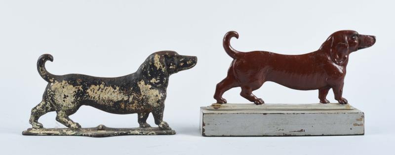 Appraisal: Cast Iron Daschund Doorstops Bradley Hubbard Each repainted one without