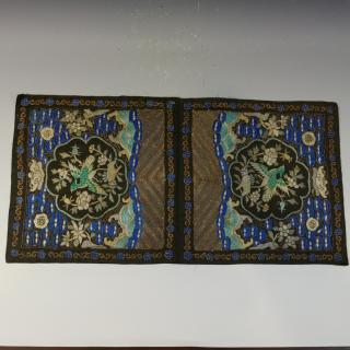 Appraisal: NO RESERVE ON THIS LOT PAIR ANTIQUE CHINESE SILK RANK