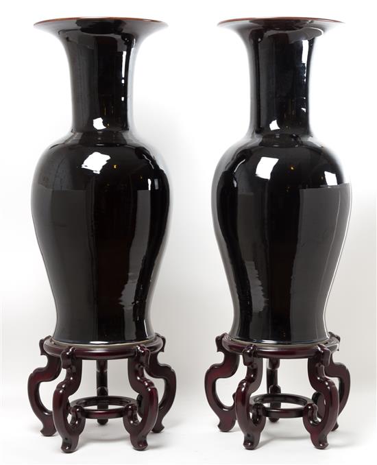 Appraisal: Sale Lot A Pair of Contemporary Ceramic Floor Vases of