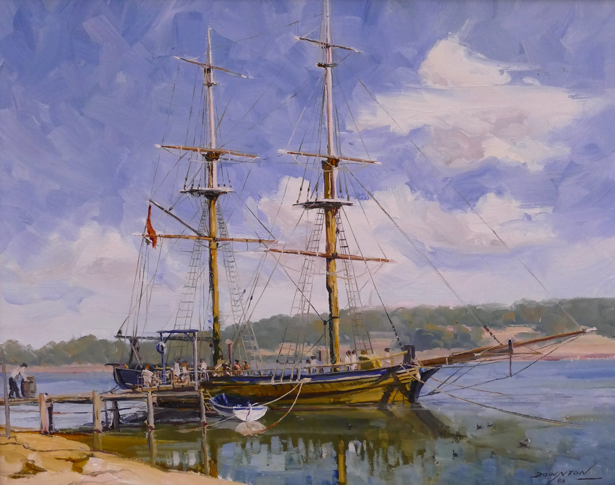 Appraisal: Tallship Oil Painting signed Downton and dated - x ''