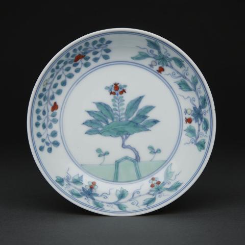 Appraisal: A Doucai Floral Dish Yongzheng Mark Possibly of the Period