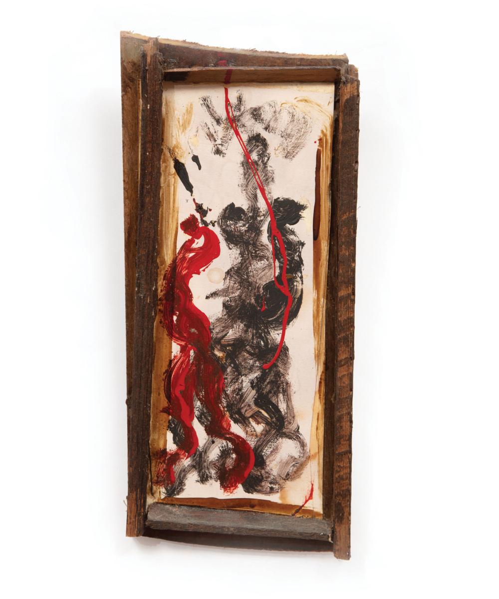 Appraisal: Purvis Young American Florida - Untitled Red and Black Figures