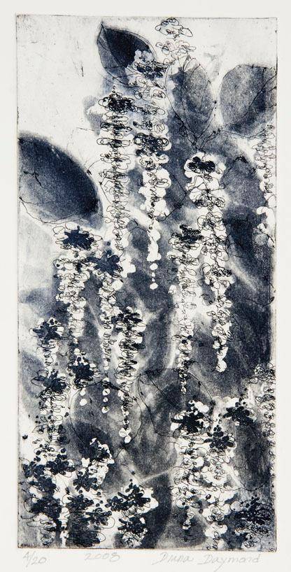 Appraisal: Diana DaymondGroup of etchings Weeping Flowers Blue with hard-ground and