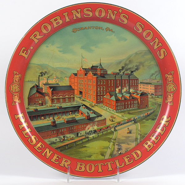 Appraisal: Robinsons Sons Pre-Prohibition Factory Scene Serving TrayReference n aBrewery E