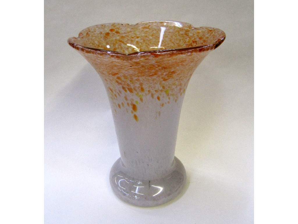 Appraisal: Vasart glass vase with mottled orange decoration