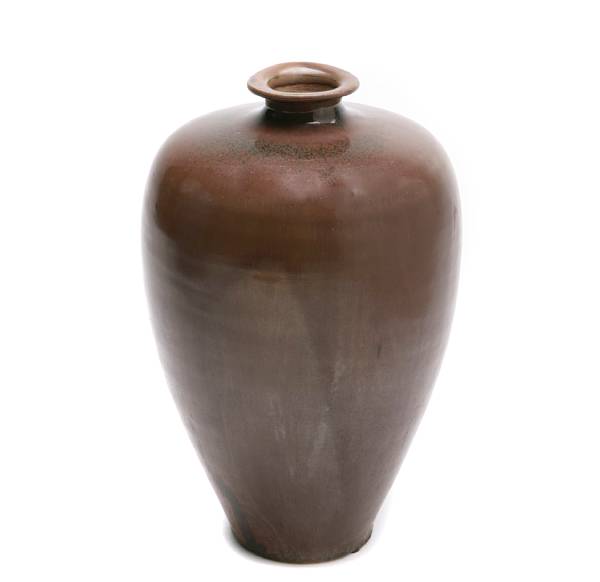 Appraisal: A Chinese brown glazed stoneware meiping height in diameter in