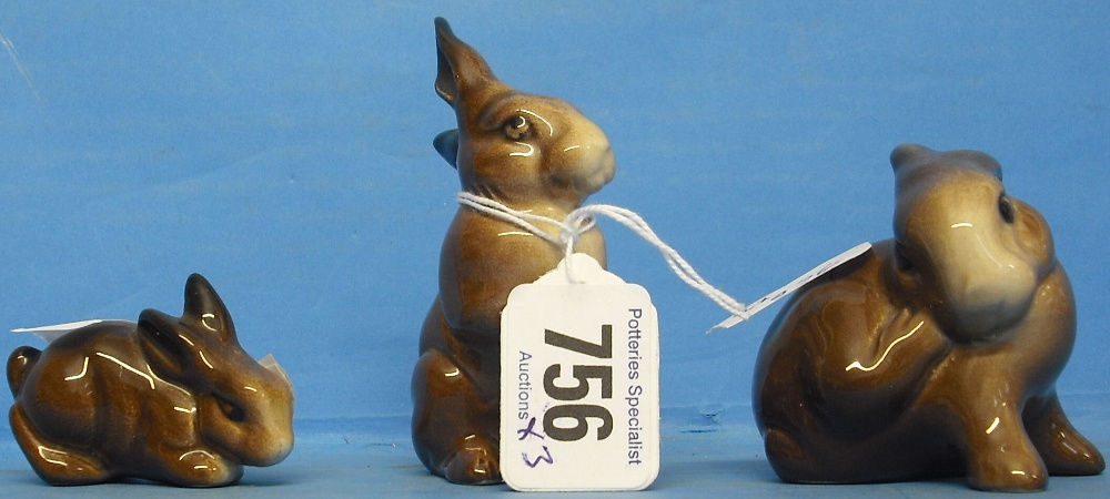 Appraisal: Beswick Rabbits and Rabbit Scratching Ear And Rabbit Crouching