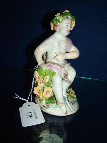 Appraisal: An th Century porcelain possibly Bow figure of a putti