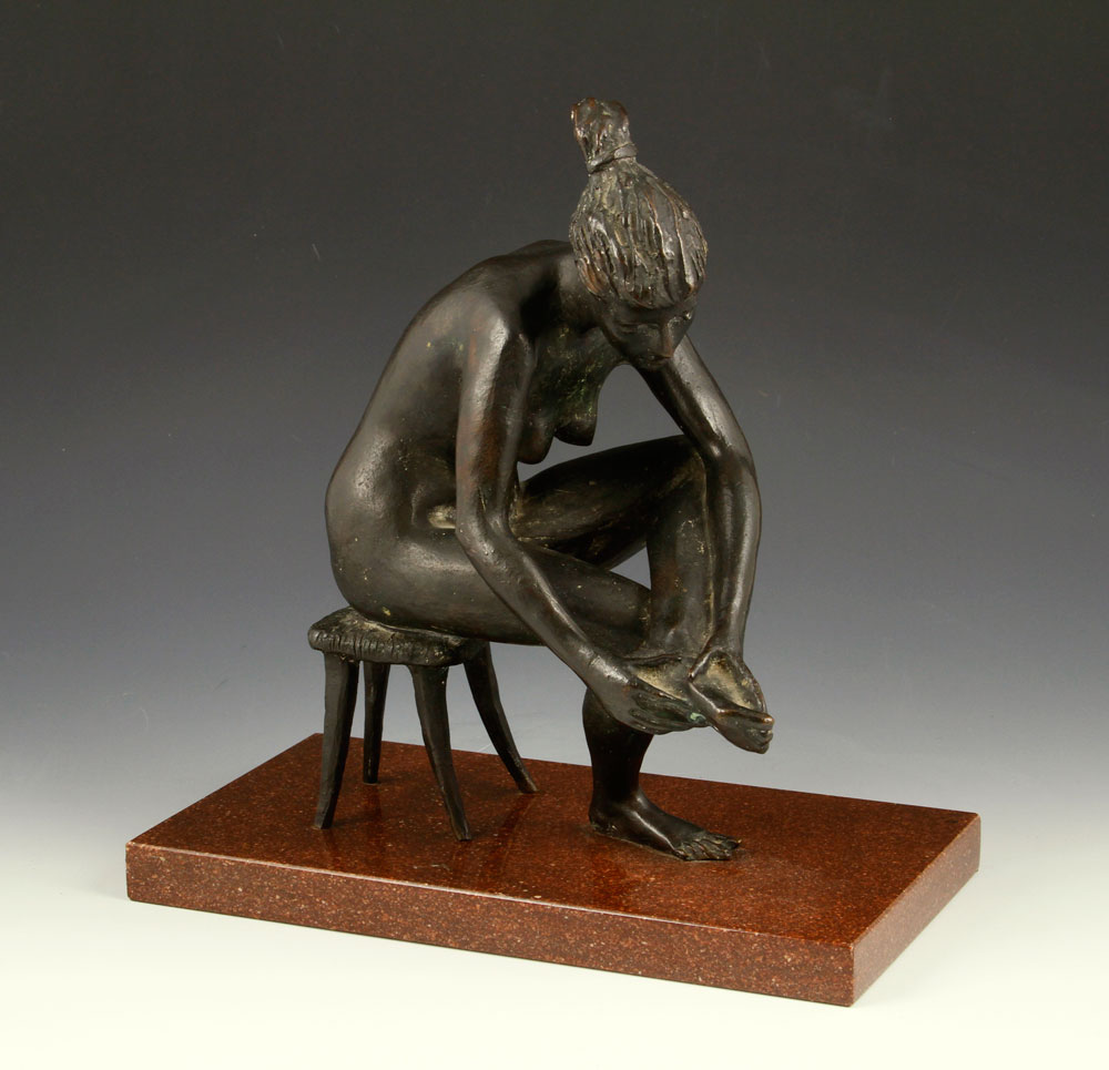 Appraisal: - Pellini Seated Nude Woman Bronze Eros Pellini Italian -