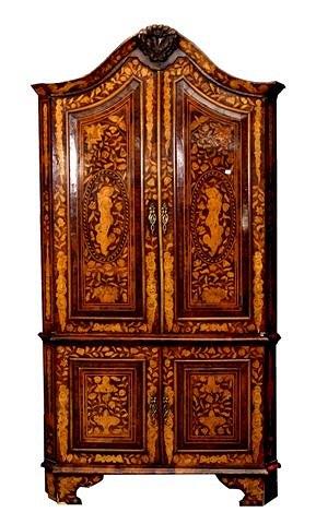 Appraisal: An th Century style Dutch walnut and floral marquetry standing