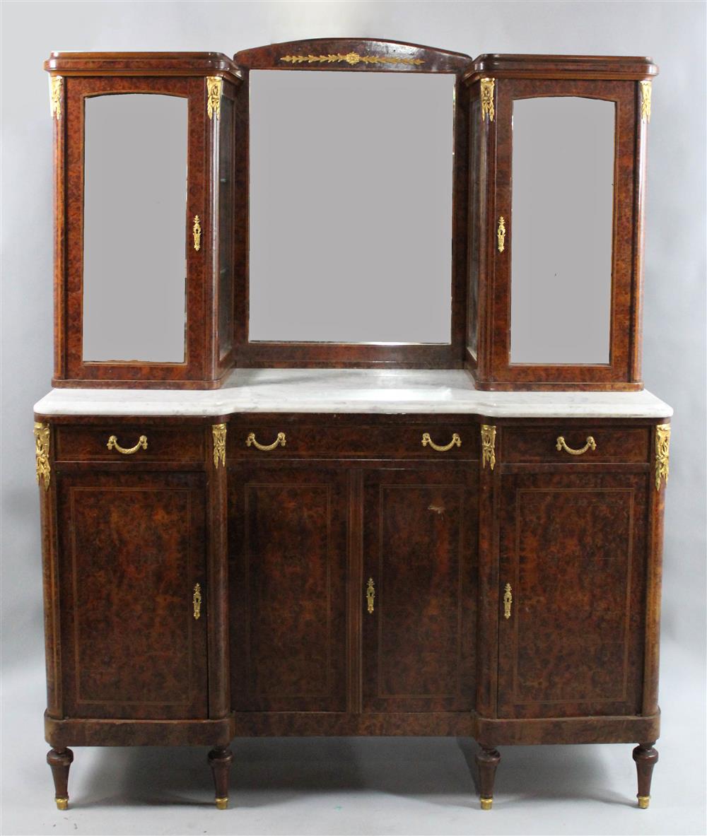 Appraisal: NAPOLEON III ORMOLU MOUNTED BURL WALNUT BUFFET having a central