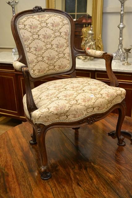 Appraisal: SINGLE LOUIS XV STYLE FAUTEUIL