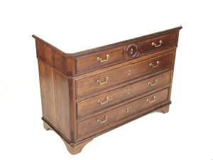 Appraisal: A French rosewood secretaire commode circa the inset variegated marble