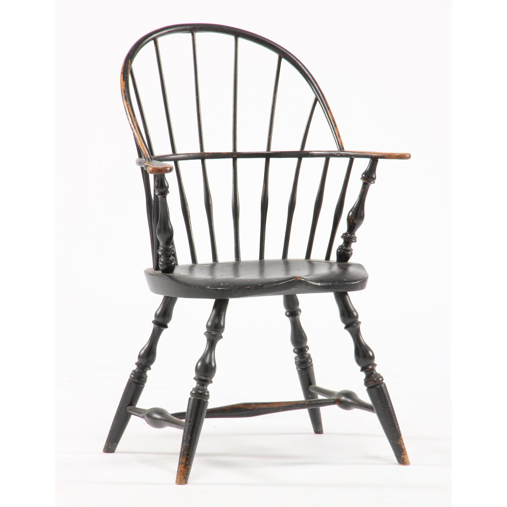 Appraisal: Ebenezer Tracy Painted Windsor Armchair Connecticut second half th century