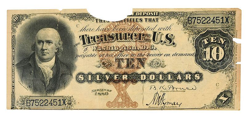 Appraisal: Silver Certificate Series Bruce Wyman signature combination - Provenance Brunk