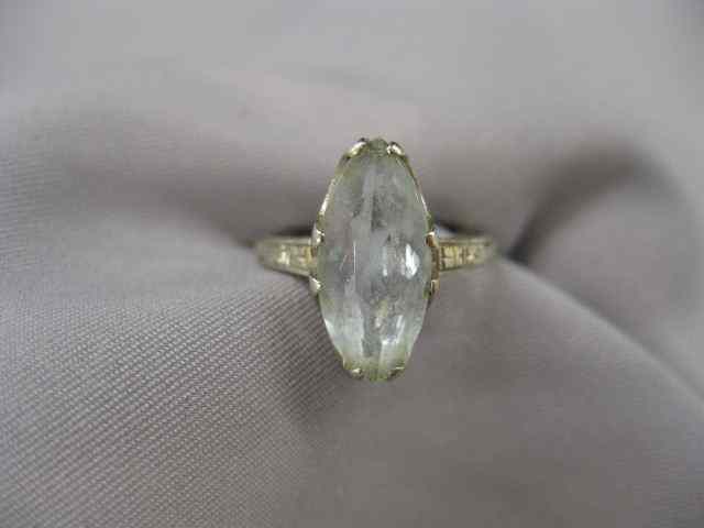 Appraisal: Aquamarine Ring carat marquise gem in k white gold