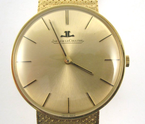 Appraisal: MAN'S JAEGER-LeCOULTRE WRISTWATCH K gold case and integral bracelet case