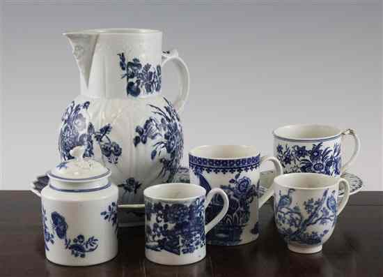 Appraisal: A group of Worcester blue transfer printed wares c -