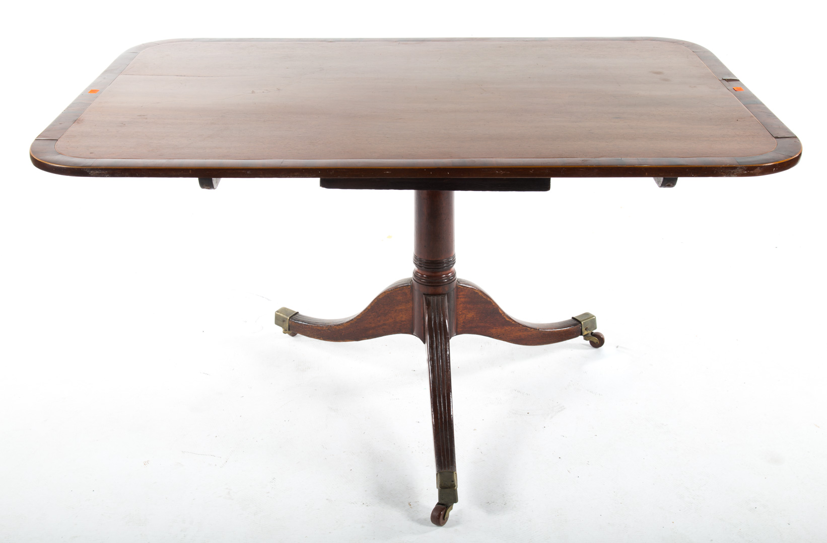 Appraisal: George IV banded mahogany breakfast table early th century rectangular