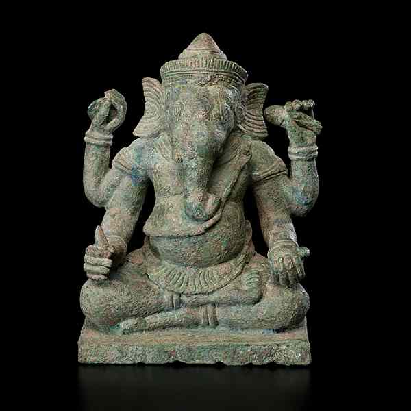 Appraisal: Khmer Figure of Ganesha Thailand th century-style A bronze bulbous