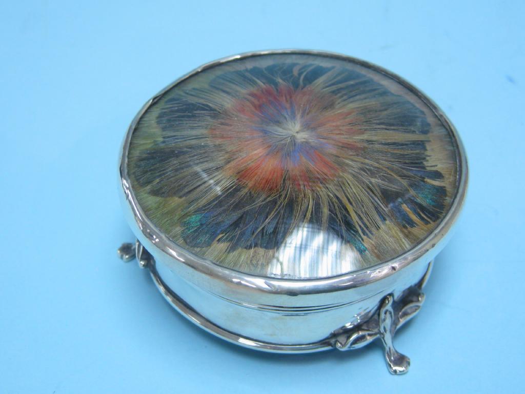 Appraisal: A George V circular Trinket Box the domed glass lid