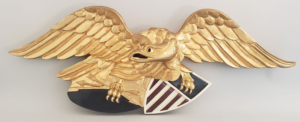 Appraisal: Louisburg Style Gilt Carved Eagle Louisburg Style Gilt Carved Eagle