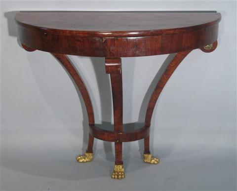 Appraisal: BIEDERMEIR WALNUT AND GILT CONSOLE TABLE Period with later elements