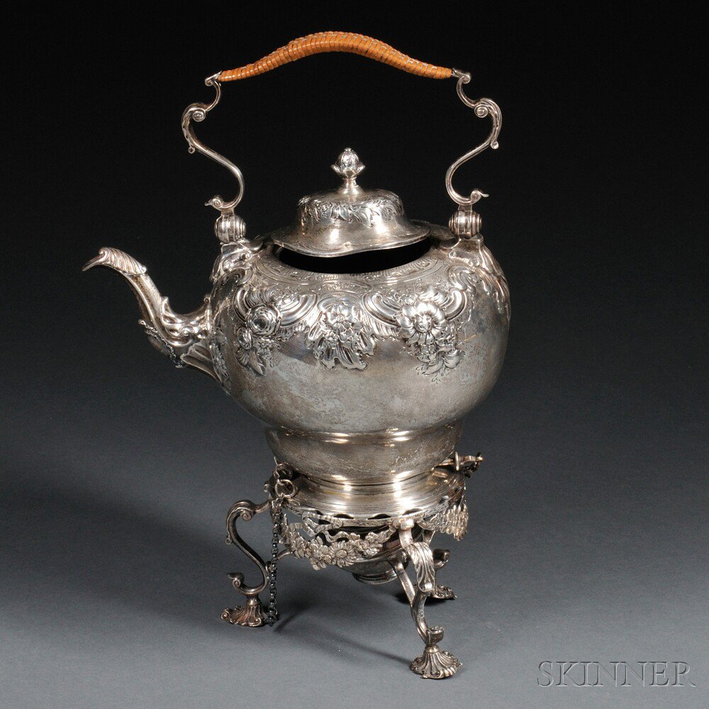 Appraisal: George V Sterling Silver Kettle on Stand London - illegible