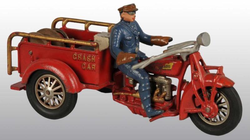 Appraisal: Cast Iron Indian Crash Car Toy Description All original Includes