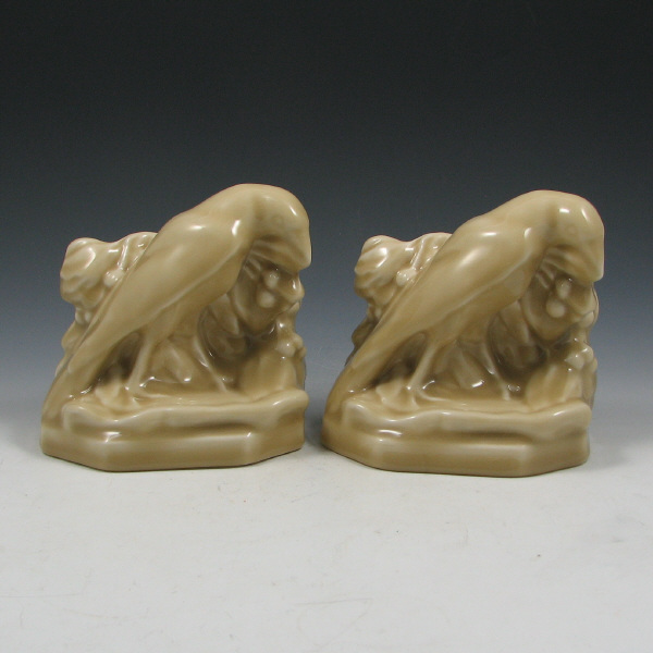 Appraisal: Pair of Rookwood rook bookends from in beige high glaze